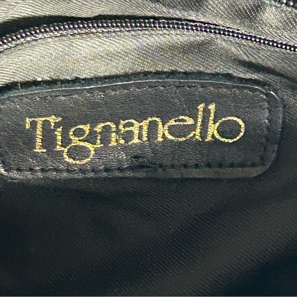 Tignanello Black Crossbody Leather Bag with Tassel Charm - Picture 4 of 12